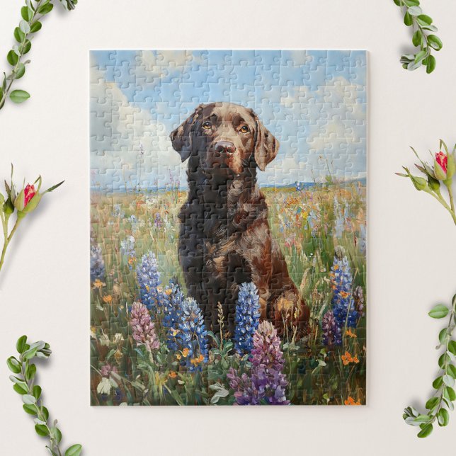 Puzzle Fleurs de lupine du Labrador au chocolat (Créateur téléchargé)