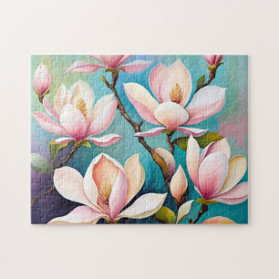 Puzzle Fleurs de magnolia rose