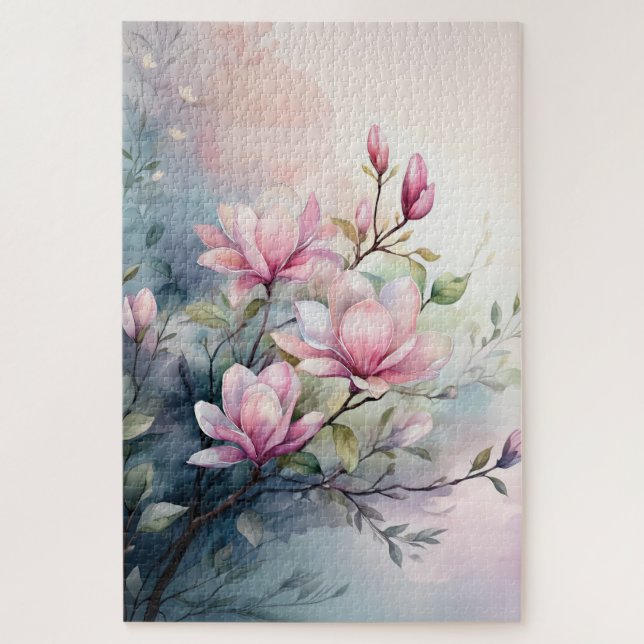 Puzzle Fleurs de magnolia rose botanique (Vertical)