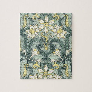Puzzle Fleurs de Narcisse Art Nouveau Vintage Jonquille