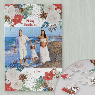 Puzzle Fleurs de Noël Photo personnalisée