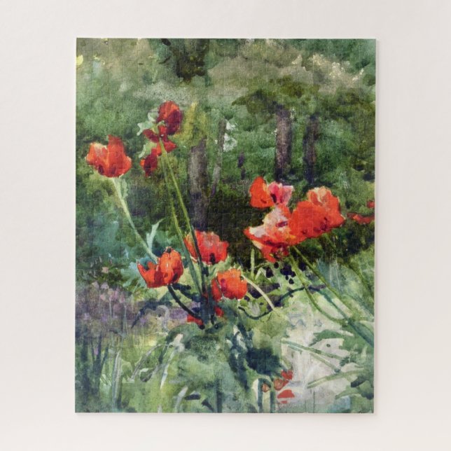 Puzzle Fleurs de pavot rouge (par Mildred Anne Butler) (Vertical)