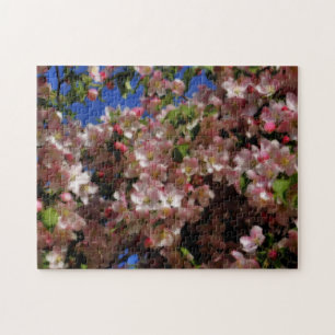 Puzzle Fleurs de printemps rose effet Sky Orton bleu