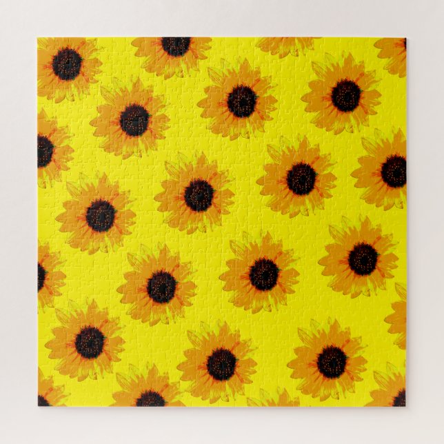 Puzzle Fleurs de soleil peintes à l'huile jaune, (Vertical)