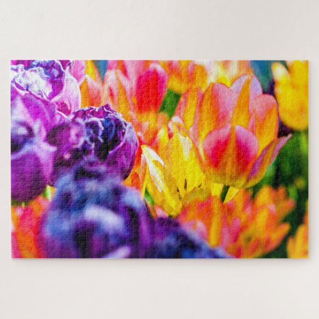 Puzzle Fleurs De Tulipes Adorables Sur Un Fleur (Horizontal)