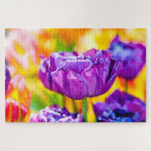 Puzzle Fleurs de tulipes violettes exquises