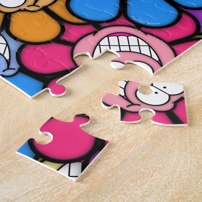 Puzzle Fleurs de Visage Heureux Graphiques Screwball (Côté)