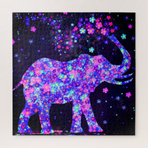 Puzzle Fleurs d'éléphants Jigsaw Puzzlel Printemps coloré