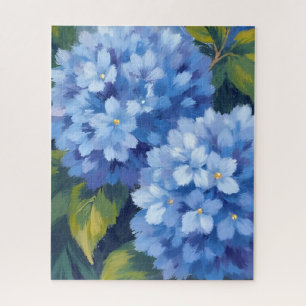 Puzzle Fleurs d'Hortensia Bleu Peinture Aquarelle de Fl