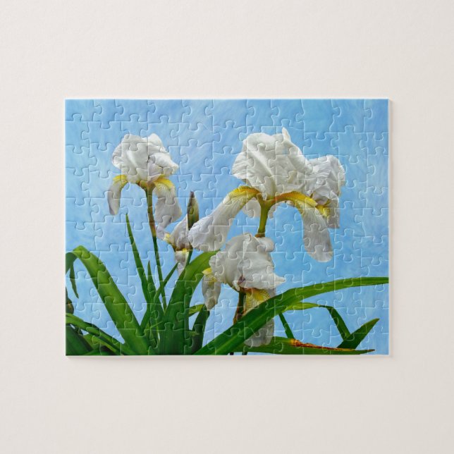 Puzzle Fleurs d'Iris à poils blancs (Horizontal)
