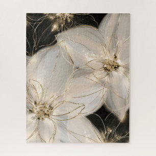 Puzzle Fleurs d'or noir blanc Anniversaire
