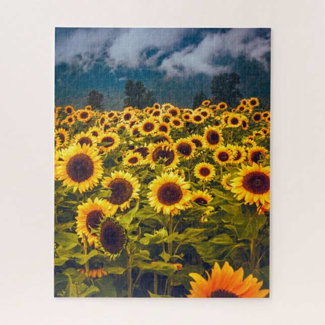 Puzzle Fleurs du paysage du terrain de tournesol Jaune (Vertical)