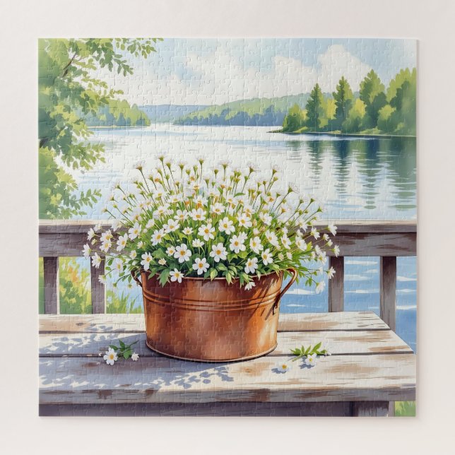 Puzzle Fleurs en pot de cuivre sur Lakehouse Deck (Vertical)