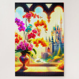 Puzzle Fleurs et château
