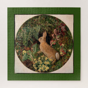 Puzzle Fleurs et fougères de lapin lapin vintage