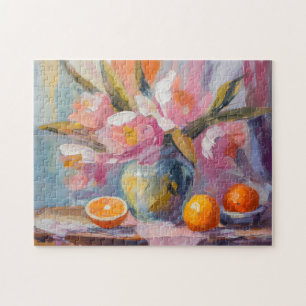 Puzzle Fleurs et Oranges Vie morte moderne