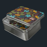 Puzzle Fleurs exotiques colorées motif<br><div class="desc">Fleurs exotiques colorées,  motif sans couture sur un arrière - plan brun foncé.</div>