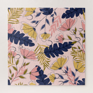Puzzle Fleurs Feuilles tropicales Imprimer Vintage