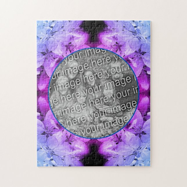 Puzzle Fleurs Fleurs Abstraites teintées Ajouter votre ph (Vertical)