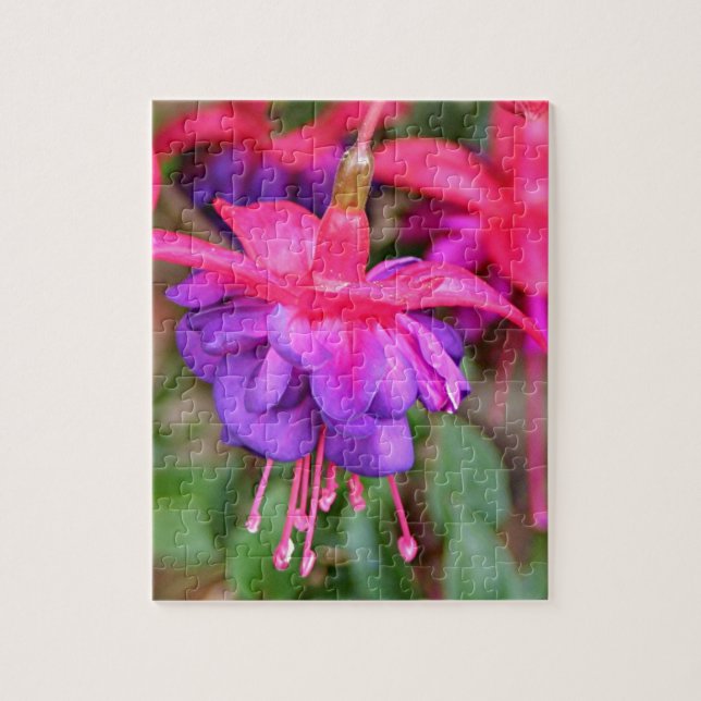 Puzzle Fleurs fuchsia roses et pourpres en fleur (Vertical)