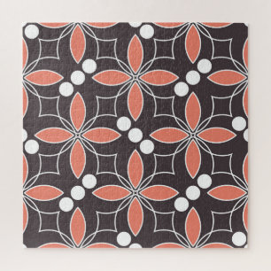 Puzzle Fleurs géométriques, motif artistique vintage.