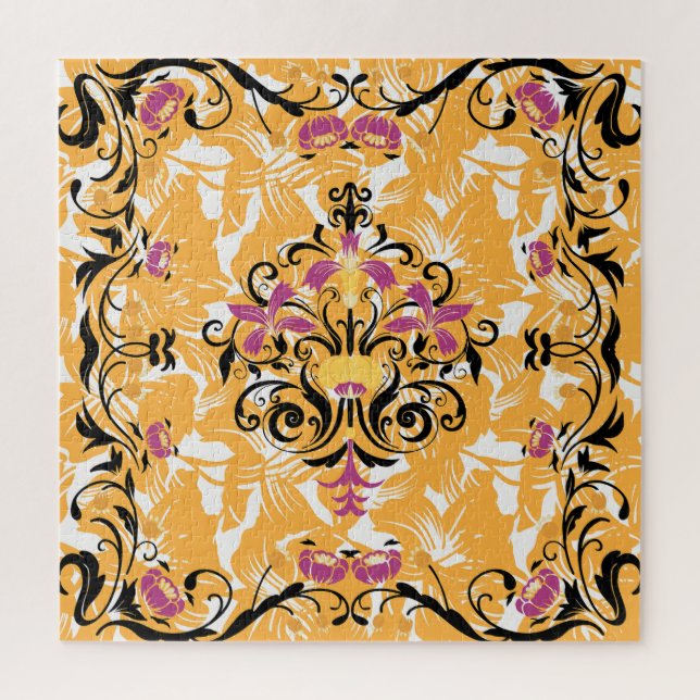 Puzzle Fleurs gothiques, Art Floral Coloré (Vertical)
