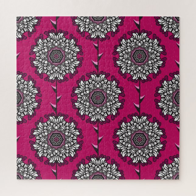 Puzzle Fleurs Graphiques Florales rose sans joint (Vertical)