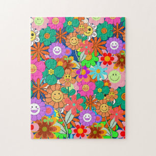 Puzzle Fleurs hippies Boho Super rétros