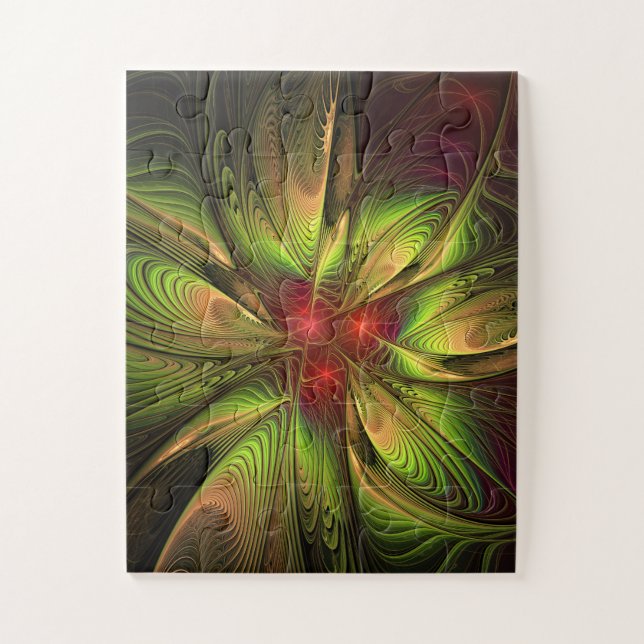 Puzzle Fleurs imaginaires fractales douces et tendres (Vertical)
