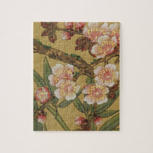 Puzzle Fleurs Japonaises Asiatiques Fleur de Cerisier Vin