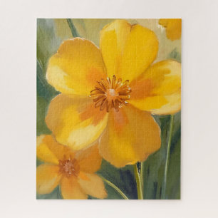 Puzzle Fleurs jaunes aquarelle fleurs printanières peinte