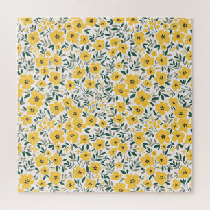 Puzzle Fleurs jaunes : moderne floral sans soudure.