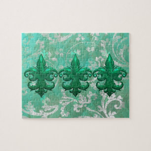 PUZZLE FLEURS MAJESTUEUX : VERT DE MER ÉLÉGANT