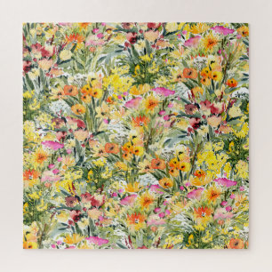 Puzzle Fleurs Minuscules Champ : Aquarelle Lumineuse.