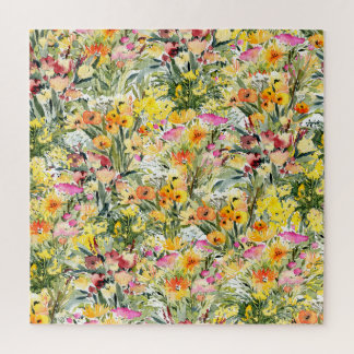 Puzzle Fleurs Minuscules Champ : Aquarelle Lumineuse.