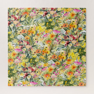 Puzzle Fleurs Minuscules Champ : Aquarelle Lumineuse.