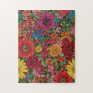 Puzzle Fleurs mixtes colorées