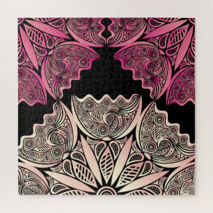 Puzzle Fleurs motif de la nature, illustration vintage.