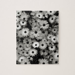 Puzzle Fleurs noires et blanches