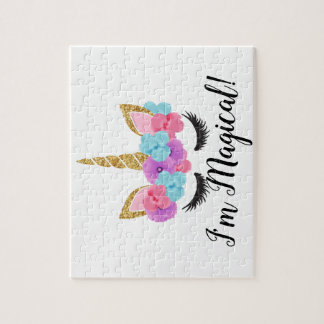 Puzzle Fleurs or Magique Unicorne filles