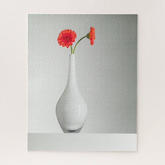 Puzzle Fleurs | Orange Gerbera dans Vase (Vertical)