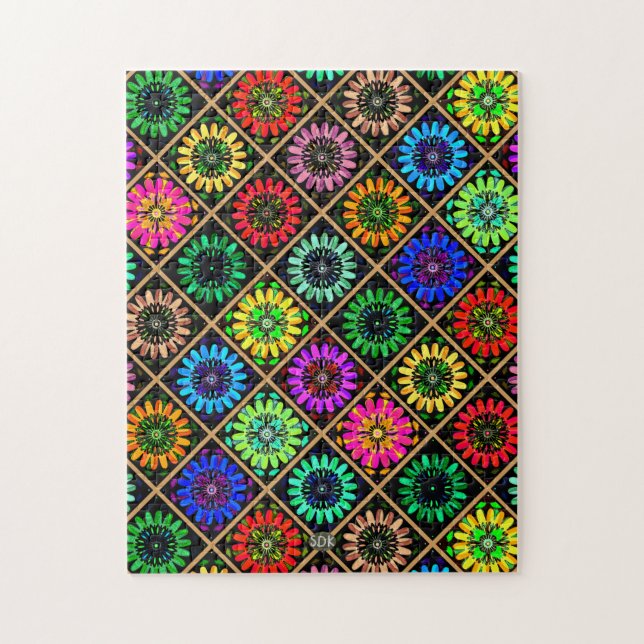 Puzzle Fleurs radieuses abstraites avec floraisons surréa (Vertical)
