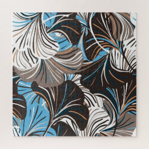 Puzzle Fleurs rayées et Feuilles : Floral Vintage.