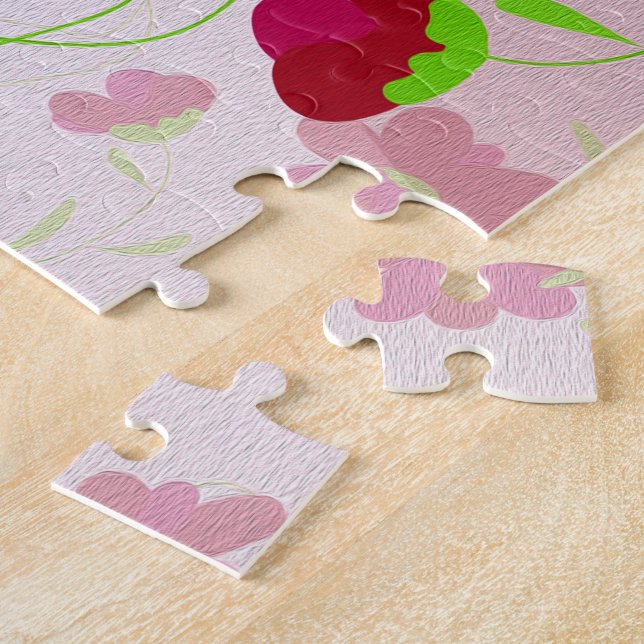 Puzzle Fleurs roses et rouges - Floral (Côté)