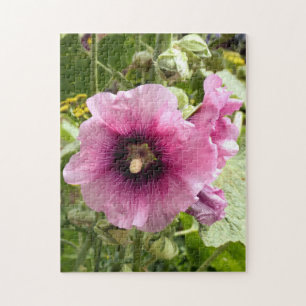 PUZZLE FLEURS ROSES HOLLYHOCK