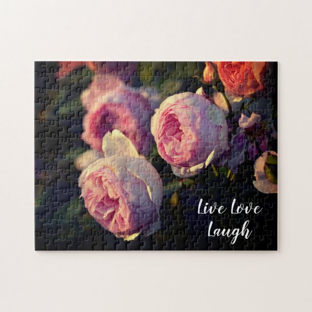 Puzzle Fleurs roses roses du jardin (Horizontal)