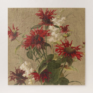 Puzzle Fleurs rouges et bordeaux sophistiquées sur fond b