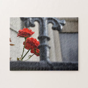 Puzzle Fleurs rouges Fer forgé Photographie de New York