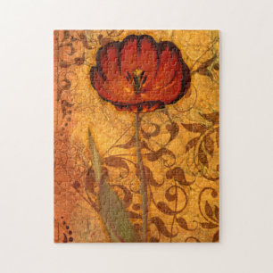 Puzzle Fleurs rouges I