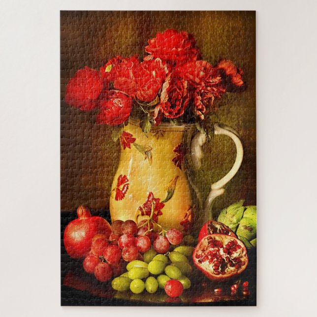 Puzzle Fleurs rustiques Pomegranate Raisins Fruit (Vertical)
